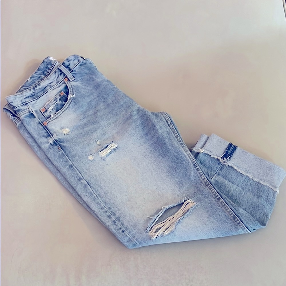 ZARA Distressed Blue Denim Jeans